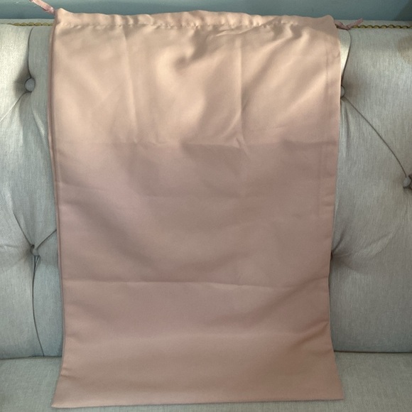 Stuart Weitzman Extra large boots shoes drawstring storage dust bag peach canvas - Picture 5 of 8